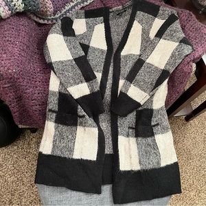 Lucky Brand buffalo check cardigan